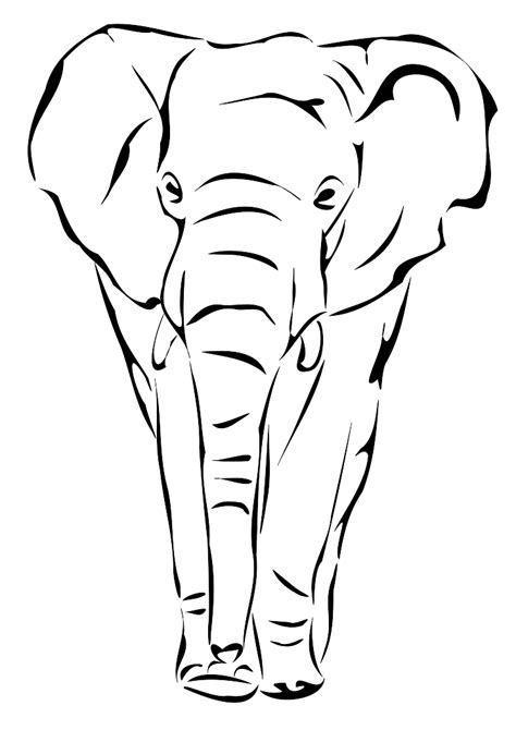 Elephant Head Outline - Cliparts.co