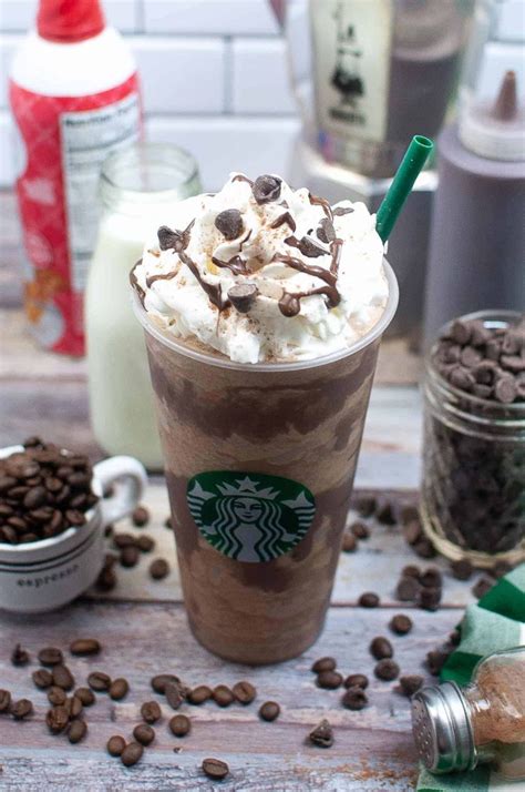 Starbucks Java Chip Frappuccino In A Cup With Whipped Cream And Syrup