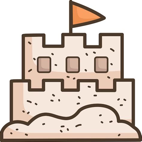 Un Vector De Castillo De Arena Vector Premium