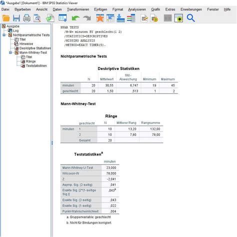 Mann Whitney U Test in SPSS erklärt Ratgeber