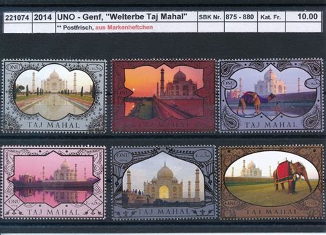 2014 UNO Genf Welterbe Taj Mahal Aus Markenheft Kaufen Auf Ricardo