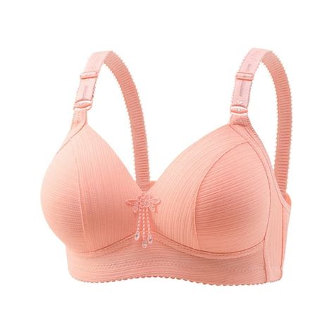 Mallwal Bra No Underwire Women Full Coverage Bra Feature V Neck Training Bra Style W 1783 Red A