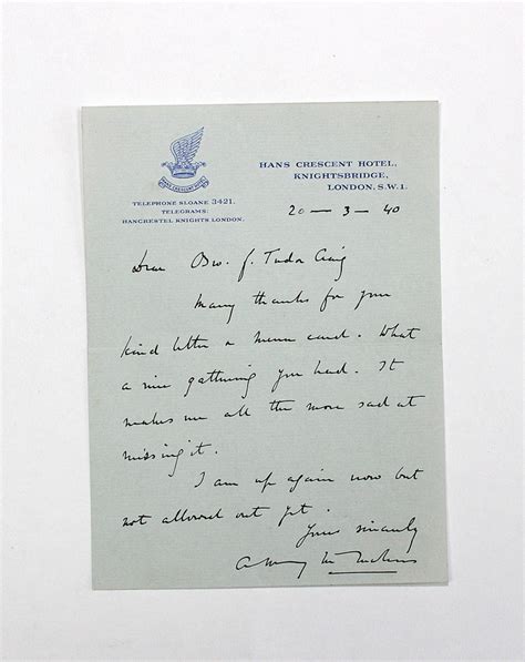 An Original Handwritten Letter Signed By Sir Arthur Henry Mcmahon To