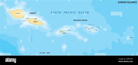 Carte Vectorielle De L Archipel Polyn Sien Des Samoa Samoa Am Ricaines