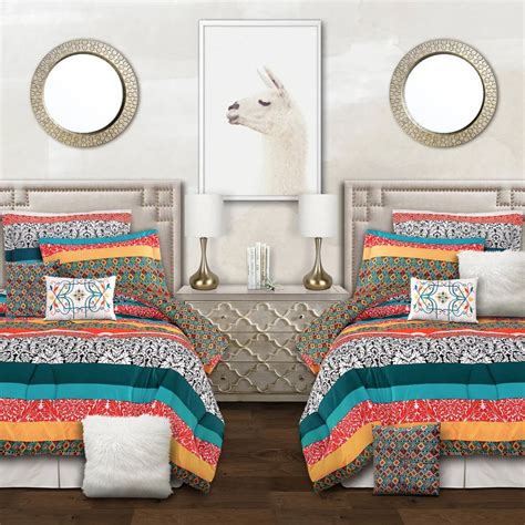 Lush Decor Boho Stripe Comforter Set Bedding Sets Household Shop