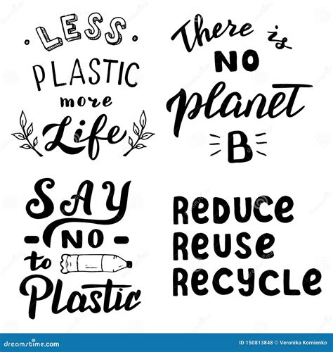 Ecology Motivation Typography Quotes Set. Save the Planet, Say No To ...