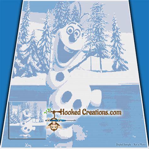 Olaf Sc Single Crochet Square Throw Sized Blanket Graphghan Crochet