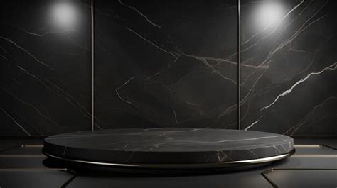 Premium Ai Image Opulent Black Marble Product Display A Statement Of