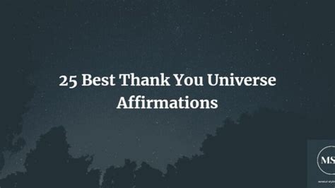 25 Best Thank You Universe Affirmations Mental Style Project