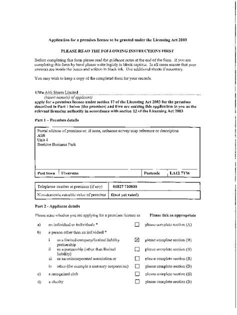 Fillable Online Licensing Act Application For The Grant Of A