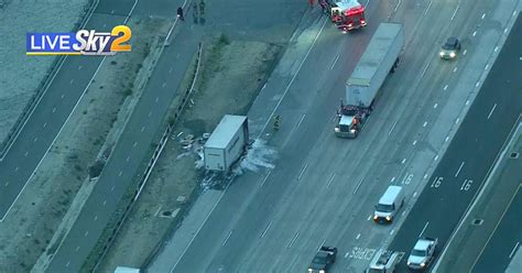 Fiery Big Rig Crash Snarls Morning Commute On 91 Freeway Through Corona