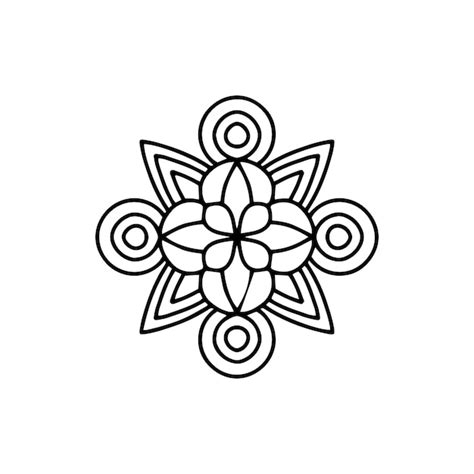 Icono De Mandala De Contorno Vector Premium