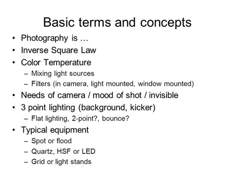 Inverse Square Law Photography