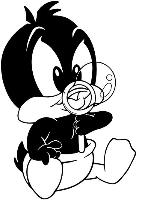 Baby Daffy Duck Playing Coloring Pages Looney Tunes Cartoon Coloring ...