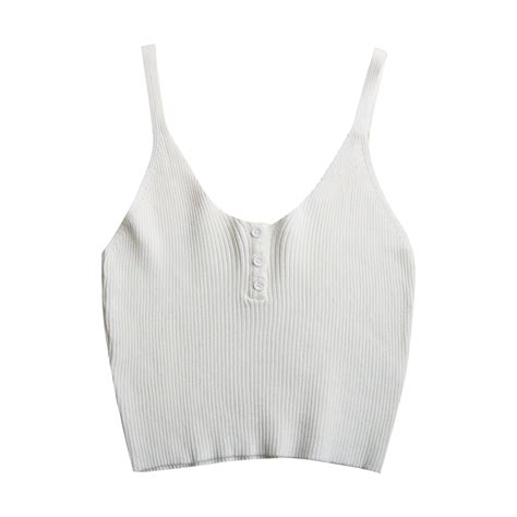 Womens Tanks Personality Design Short Crop Top Solid Color Suspender Vest Workout Tops For