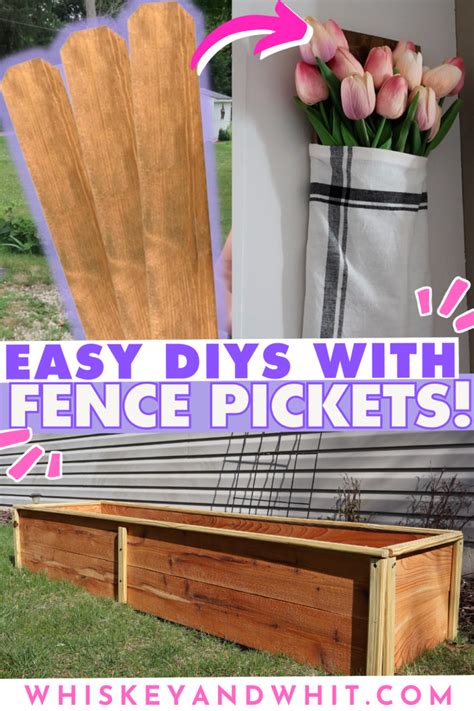 EASY Outdoor Wood DIYs with fence pickets! - Whiskey & Whit