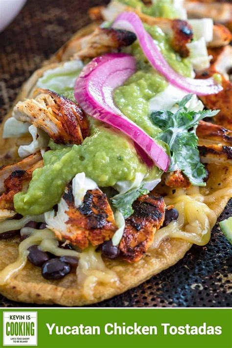 Yucatan Chicken Tostadas Have Marinated Grilled Chicken Refried Black