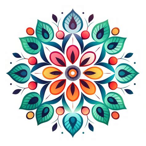 Colorful Floral Design with Geometric Decoration - Vibrant Maranao Art Stock Photo - Image of ...