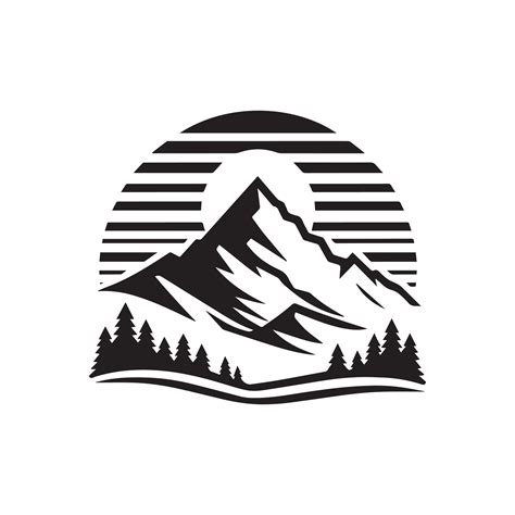 minimalist mountain logo on a white background 42722858 Vector Art at ...