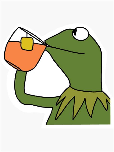 "Kermit Sipping Tea " Sticker by LukesArtShop | Redbubble