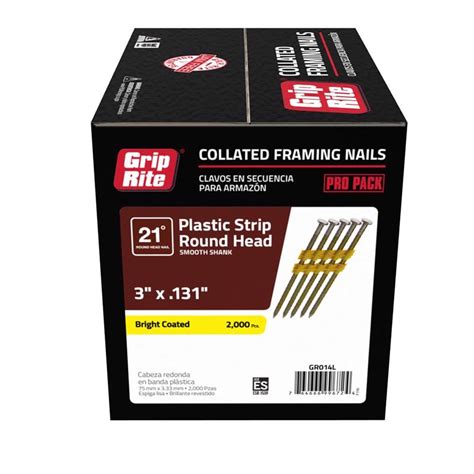 Grip-Rite - GR014L - 3 in. 10 Ga. Angled Strip Framing Nails 21 deg