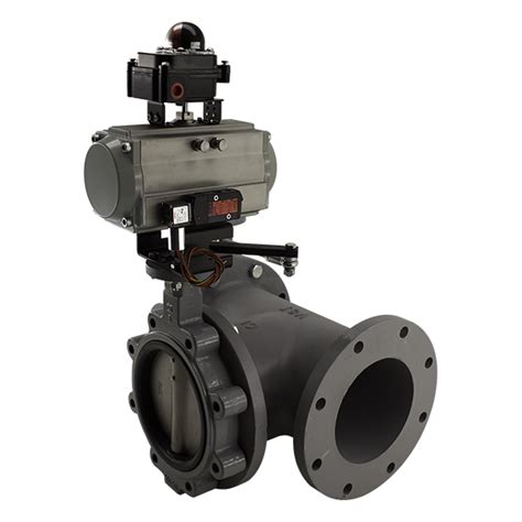 3 Way Butterfly Valve With Series C Double Acting Actuator 100 Psi Vsi