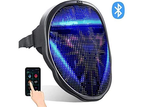 LED Mask With App Bluetooth Programmable USB Rechargeable Light Up