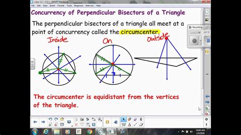 Perpendicular Bisectors And Angle Bisectors Of A Triangle Youtube