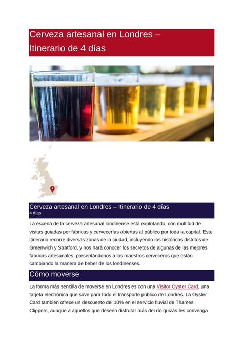 Pdf Cerveza Artesanal En Londres Itinerario De D As Horas Y Nos