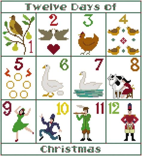 Twelve Days Of Christmas Cross Stitch