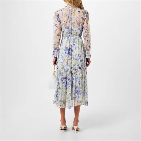 Zimmermann Natura Tubular Midi Dress Women Blue Garden Flannels