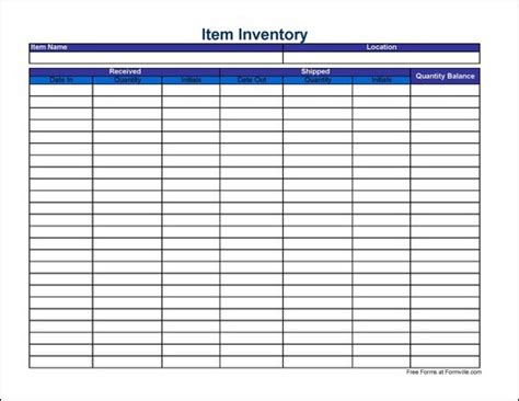 10 Best Images Of Inventory Tracking Forms Free Printable Free