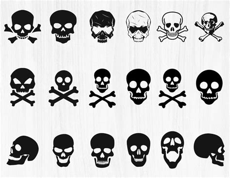 Skull Svg Bundle Skull Silhouette Skull Outline Svg Cut Files For Cricut Skull Head Svg