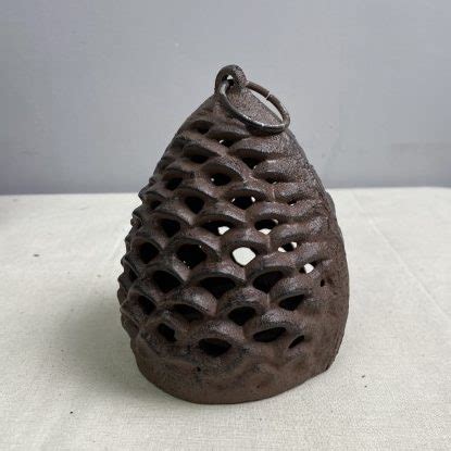 Small Cast Iron Pine Cone Lantern Interiorwise French Vintage