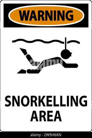 Water Safety Sign Warning Snorkeling Area Stock Vector Image Art Alamy