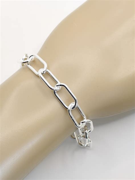 Gros Bracelet Femme En Argent Maille Ovale Thanina Bijoux