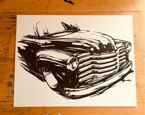 Car prints car art prints classic car prints chevy wall art | Etsy