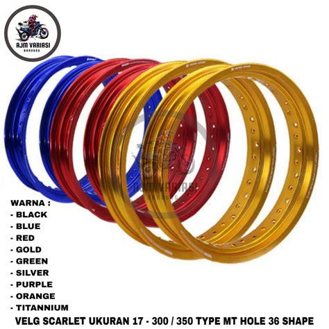 Jual Velg Velek Velk Vlek Pelek Pelk Supermoto Rim Aloy Scarlet Ring R