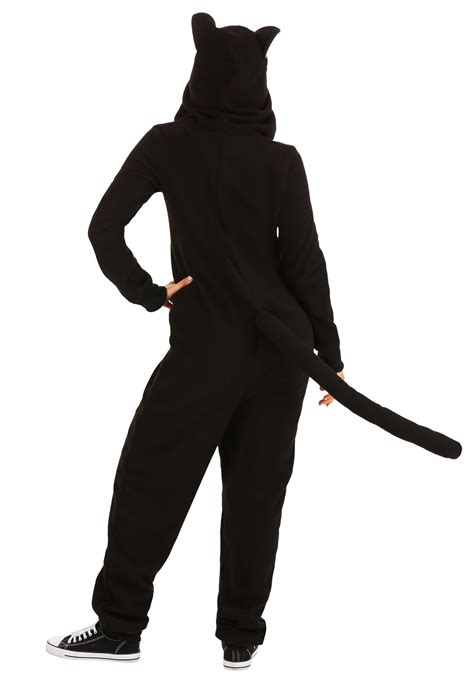 Black Cat Adult Costume Onesie Black Cat Costumes