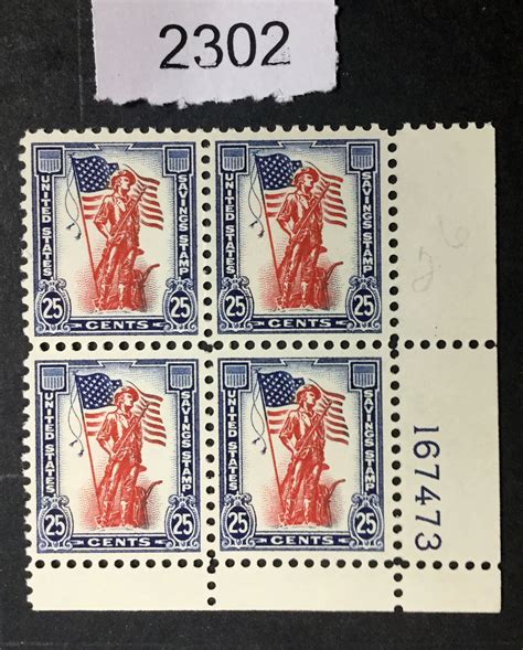 Us Stamps S Plate Block Mint Og Nh Lot United States Back Of