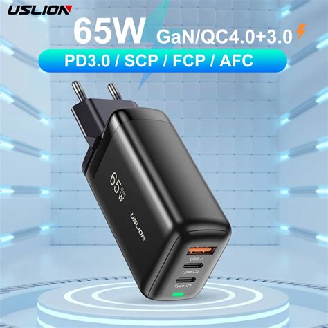 Uslion W Gan Usb Charger Tablet Laptop Fast Charger Type C Pd Quick