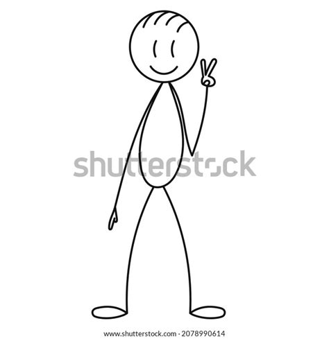 Stick Figure Man Vector Isolated Stock Vector Royalty Free 2078990614