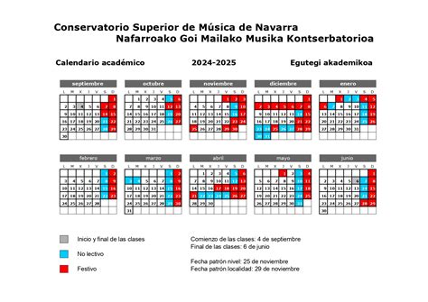 Calendario Académico CSMN