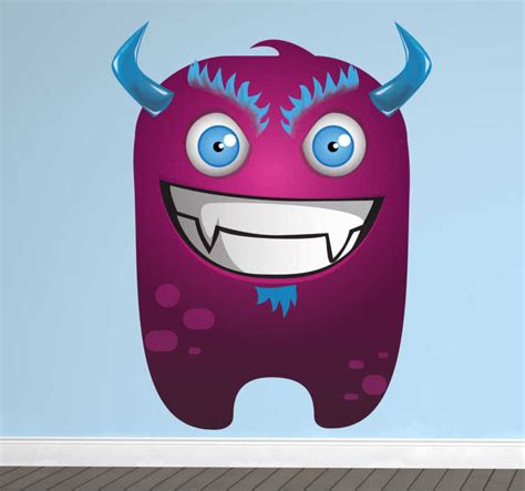 Malicious Purple Monster Kids Sticker - TenStickers