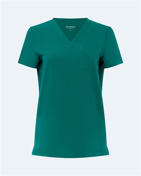 One Pocket Scrub Top Hunter Green – Mandala Scrubs