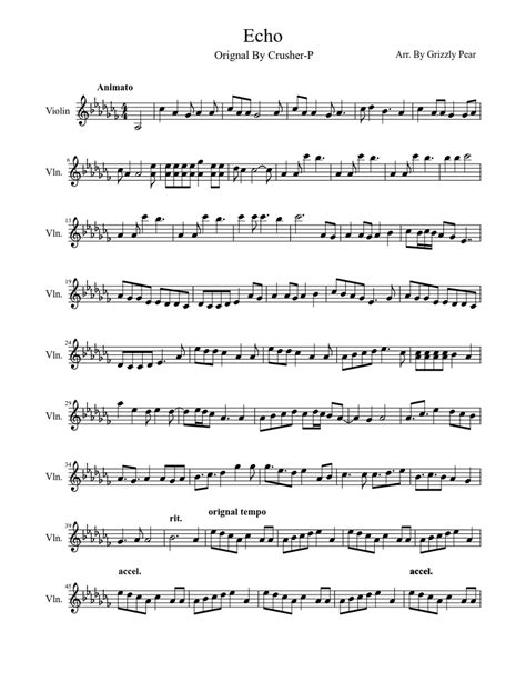 Echo Sheet Music For Violin Solo