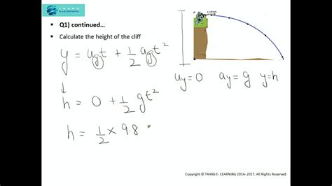 Projectile Motion Projectile Fired Horizontally Pp Iii Part 1 How