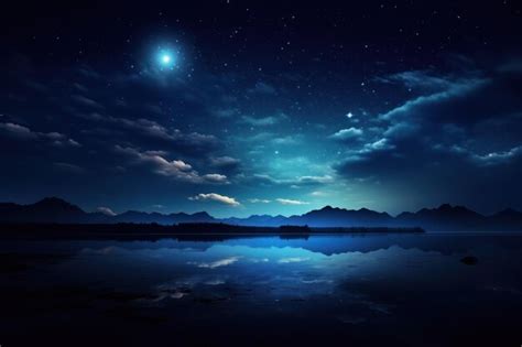 Premium Photo | Moonlit night sky