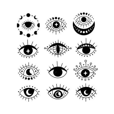 Premium Vector | Evil eye vector isolated illustration set.