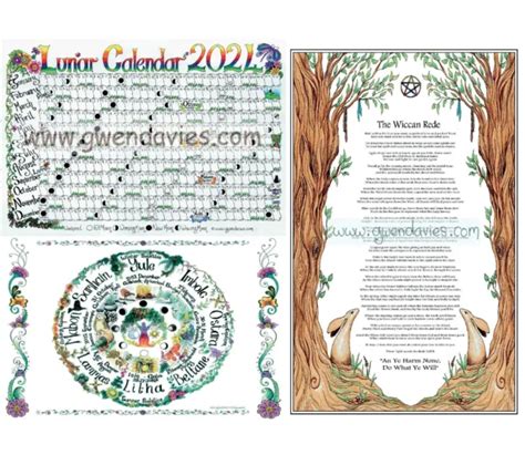 A4 2024 CALENDARIO Lunare Wiccan Rede E Ruota Dell Anno A4 Guida